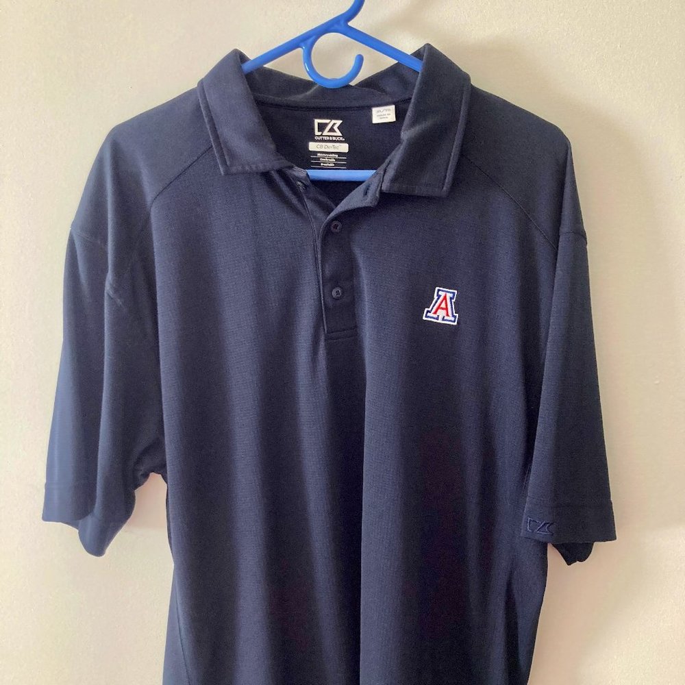 Men's Cutter & Buck University of Arizona Navy Blue Polo Size XL